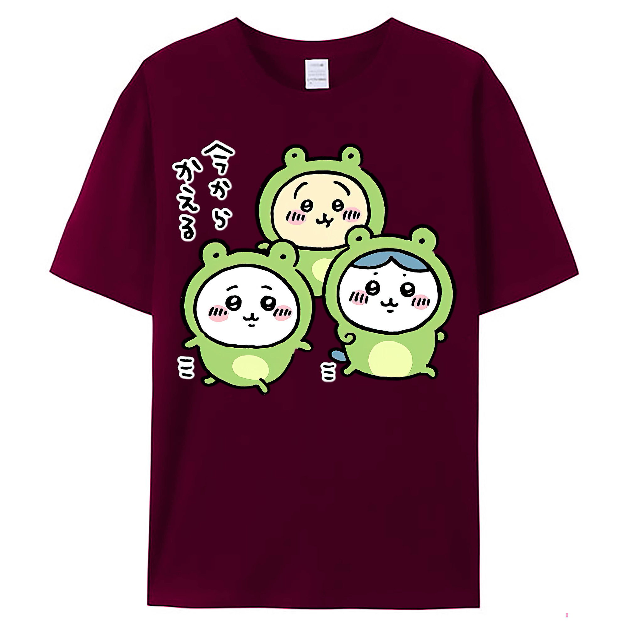 （画像用） ちいかわ ハチワレ Chii-kawa hachiware レディースカジュアルプリントTシャツ（綿100％）